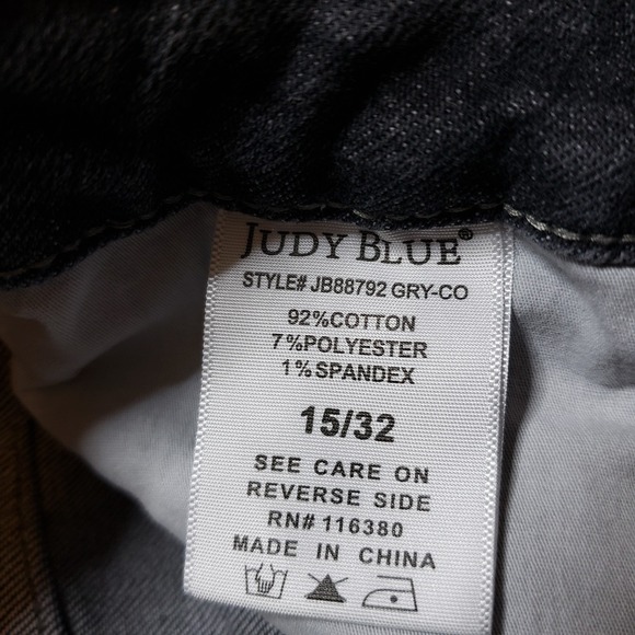 Judy Blue Jeans Womens 15/32 Gray Stretch Skinny Fit Distressed Faded Raw Hem - Picture 6 of 10
